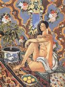 Henri Matisse Decorative Figure on an Ornamental Background (mk35) oil painting artist